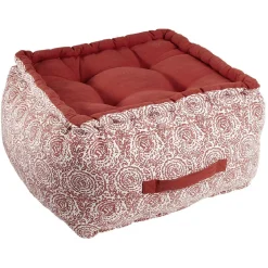 Pouf carré imprimé style ethnique