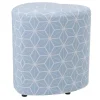 Pouf coeur bleu clair et blanc