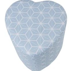 Pouf coeur bleu clair et blanc