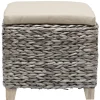 Pouf coffre carré jonc naturel