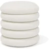 Pouf coffre Clara curly effet laine bouclée blanc Ø40xH40 cm