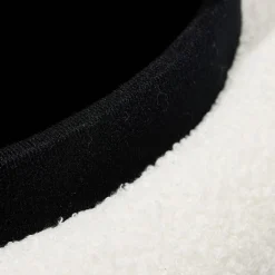 Pouf coffre Clara curly effet laine bouclée blanc Ø40xH40 cm