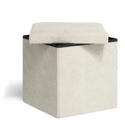 Pouf coffre Clara curly 38xH38x38cm vert