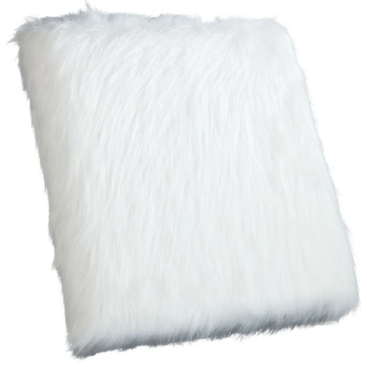 Pouf coffre Clara dessus effet fourrure blanche
