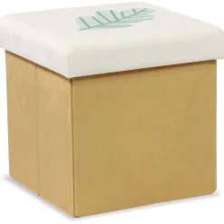 Pouf coffre cube Clara forêt - L30xP30xH30 cm