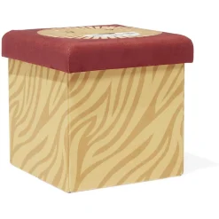 Pouf coffre cube Clara lion - L30xP30xH30 cm