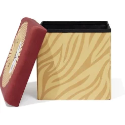 Pouf coffre cube Clara lion - L30xP30xH30 cm