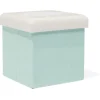 Pouf coffre cube Clara nuage - L30xP30xH30 cm