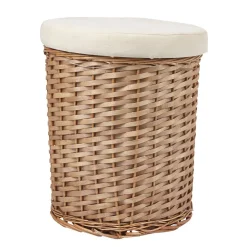 Pouf coffre en osier