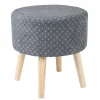 Pouf design carreau de ciment gris