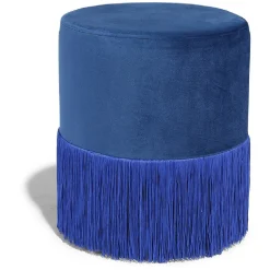 Pouf Inès velours bleu nuit