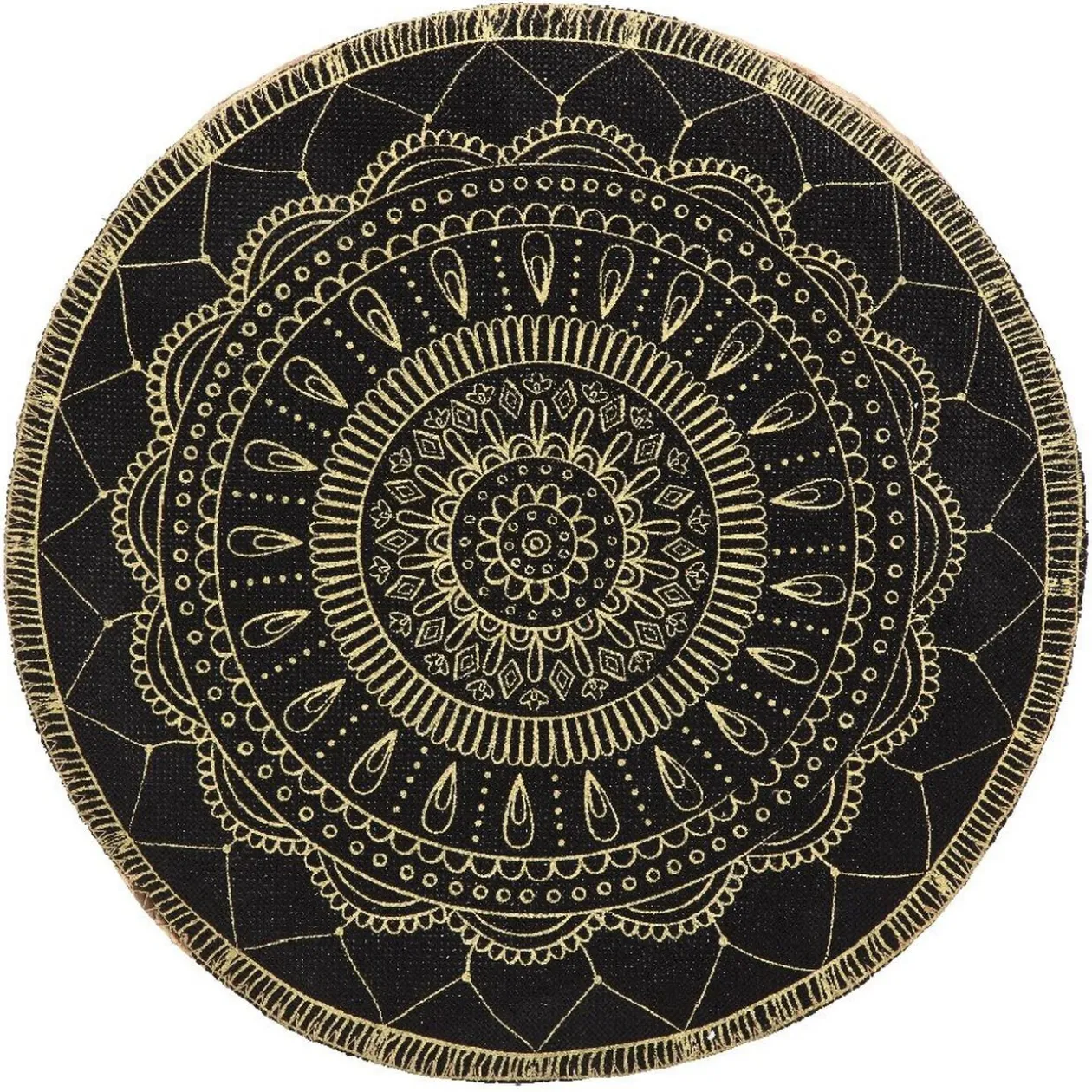 Pouf Mantra noir et naturel