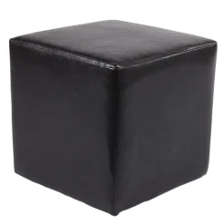 Pouf noir carré
