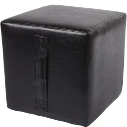 Pouf noir carré