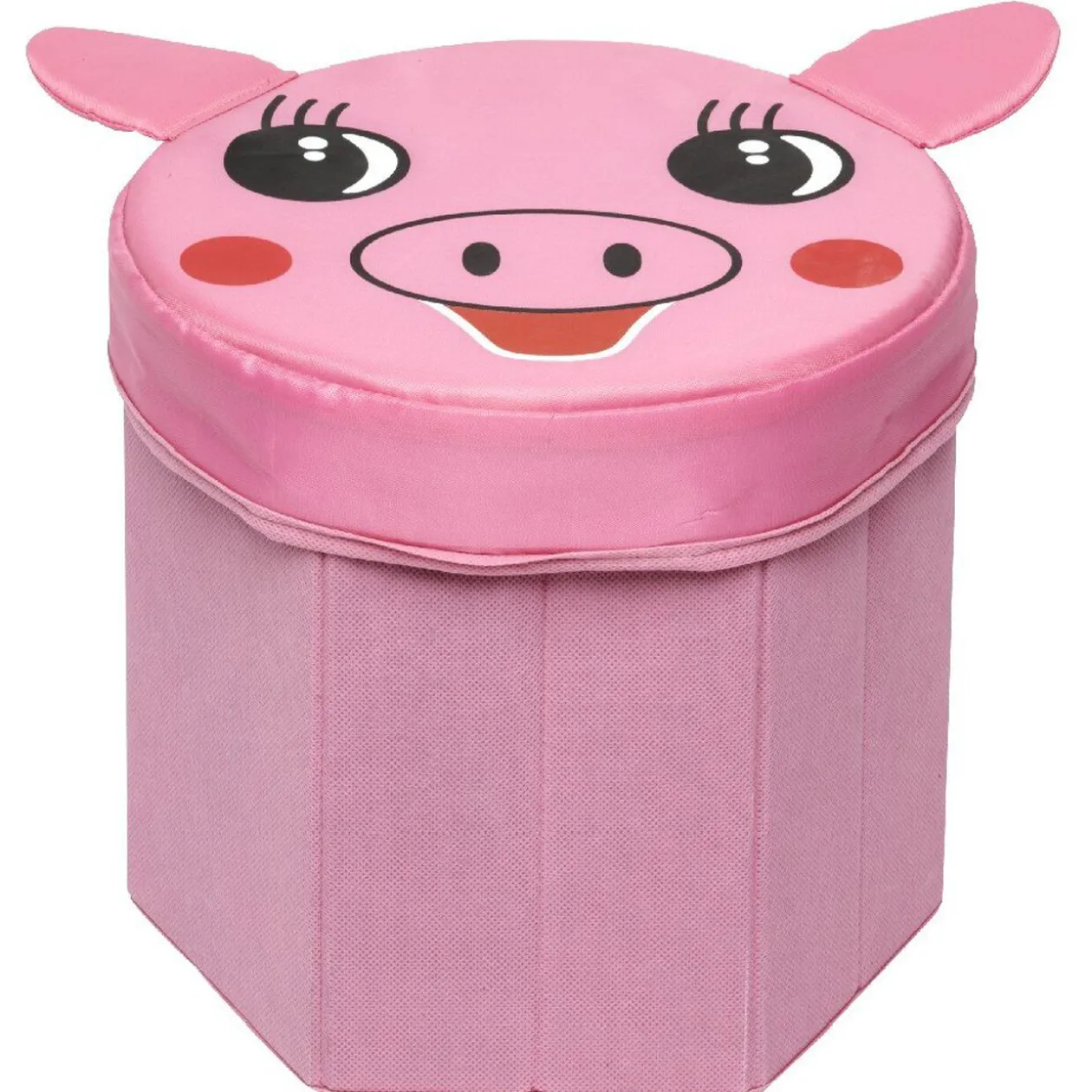 Pouf pliable cochon rose