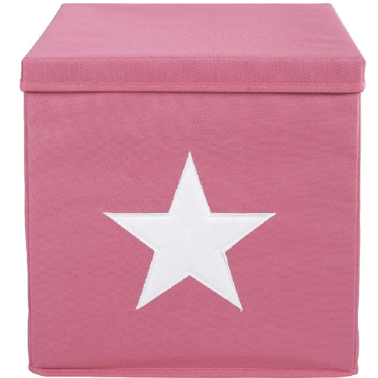 Pouf pliant rose étoile blanche