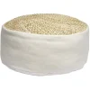 Pouf rond bi-matière naturel Ø41 cm