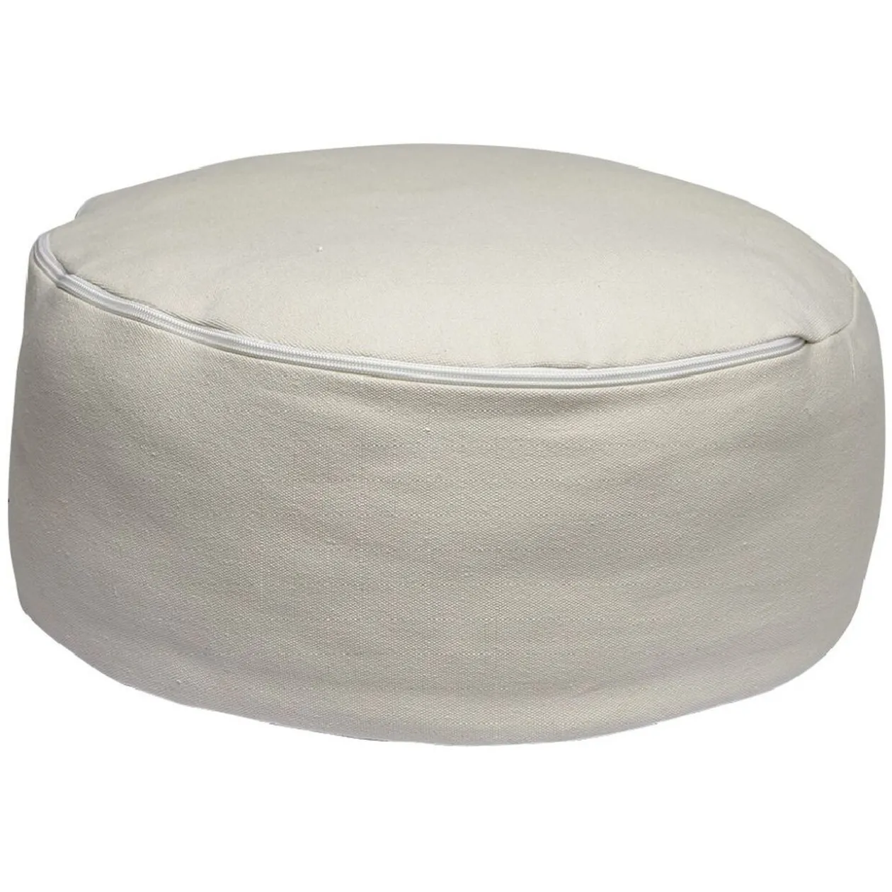Pouf rond bi-matière naturel Ø41 cm