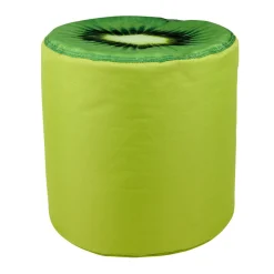 Pouf rond design kiwi vert