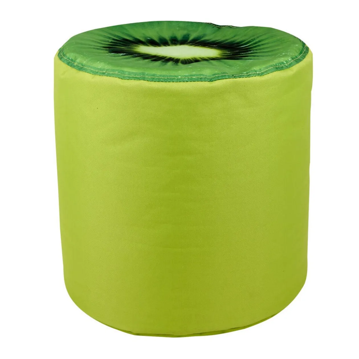 Pouf rond design kiwi vert