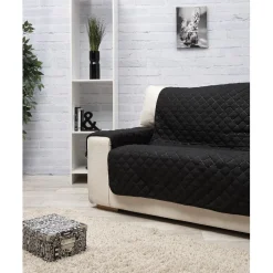 Protège canapé 2 places noir uni