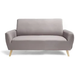 Protège canapé extensible 2 places uni gris 145 à 185 cm