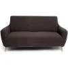 Protège canapé extensible 2 places L145-185cm effet laine bouclée gris foncé