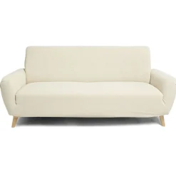 Protège canapé extensible 3 places L195-230cm velours côtelé noir