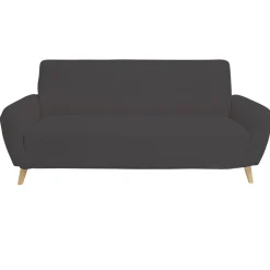 Protège canapé extensible 3 places L195-230cm velours côtelé gris foncé