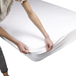 Protège matelas anti acariens coton blanc 140x190 cm