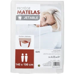 Protège matelas jetable blanc 2 places