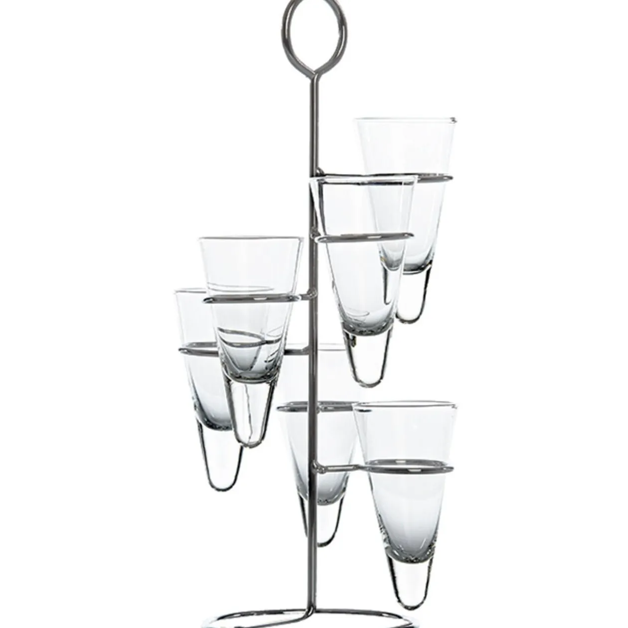 Présentoir et 6 verrines coniques