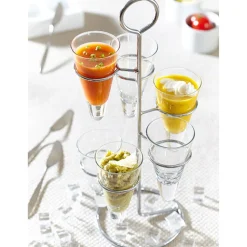 Présentoir et 6 verrines coniques