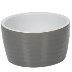 Ramequin individuel grès côtelé gris