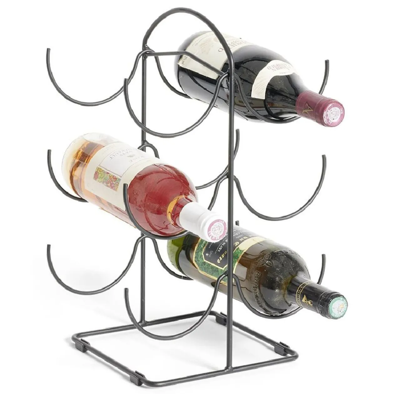 Range bouteille vertical 6 emplacements métal 19x25xH40cm