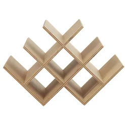 Range bouteilles 8 compartiments bois naturel