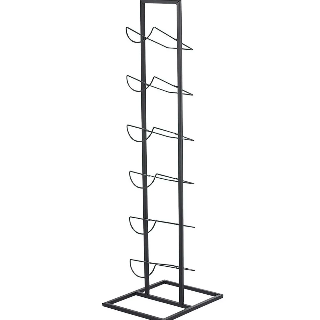 Range bouteilles 6 compartiments métal noir