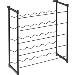 Range bouteilles métal noir 30 bouteilles