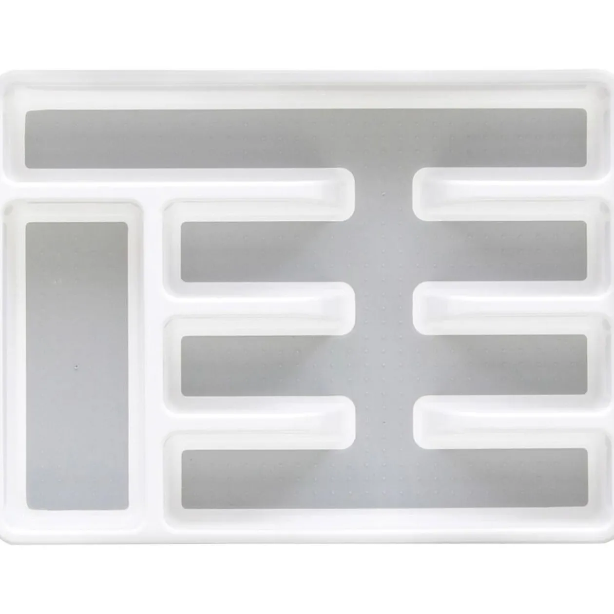 Range couvert blanc fond silicone gris 5 compartiments