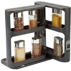 Rangement à épices coulissant 2 niveaux noir