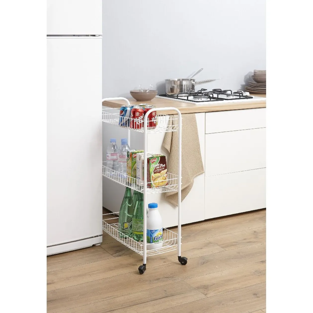 Resserre à légumes étroite blanche Metaltex