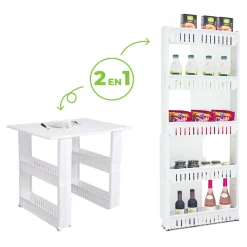Resserre 2en1 avec fonction table blanc