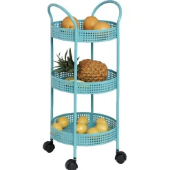 Resserre légumes à roulettes bleu turquoise