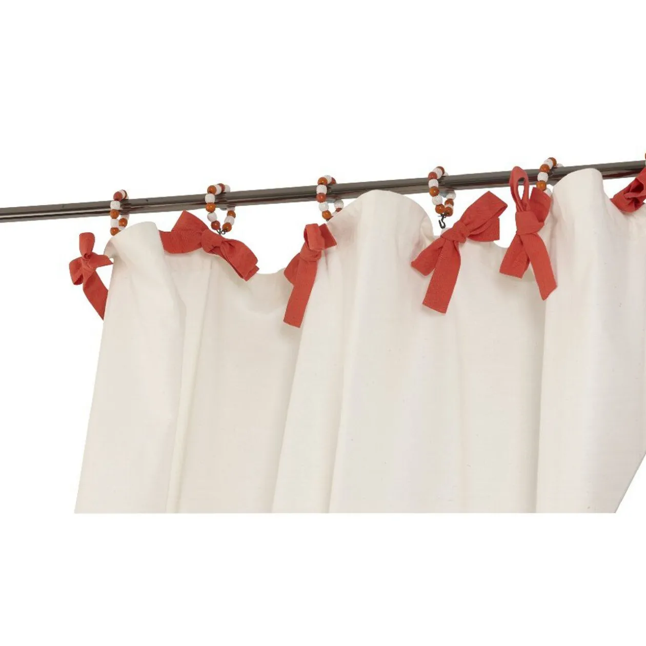 Rideau à nouettes et perles