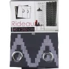 Rideau à oeillets anthracite zig zag blanc
