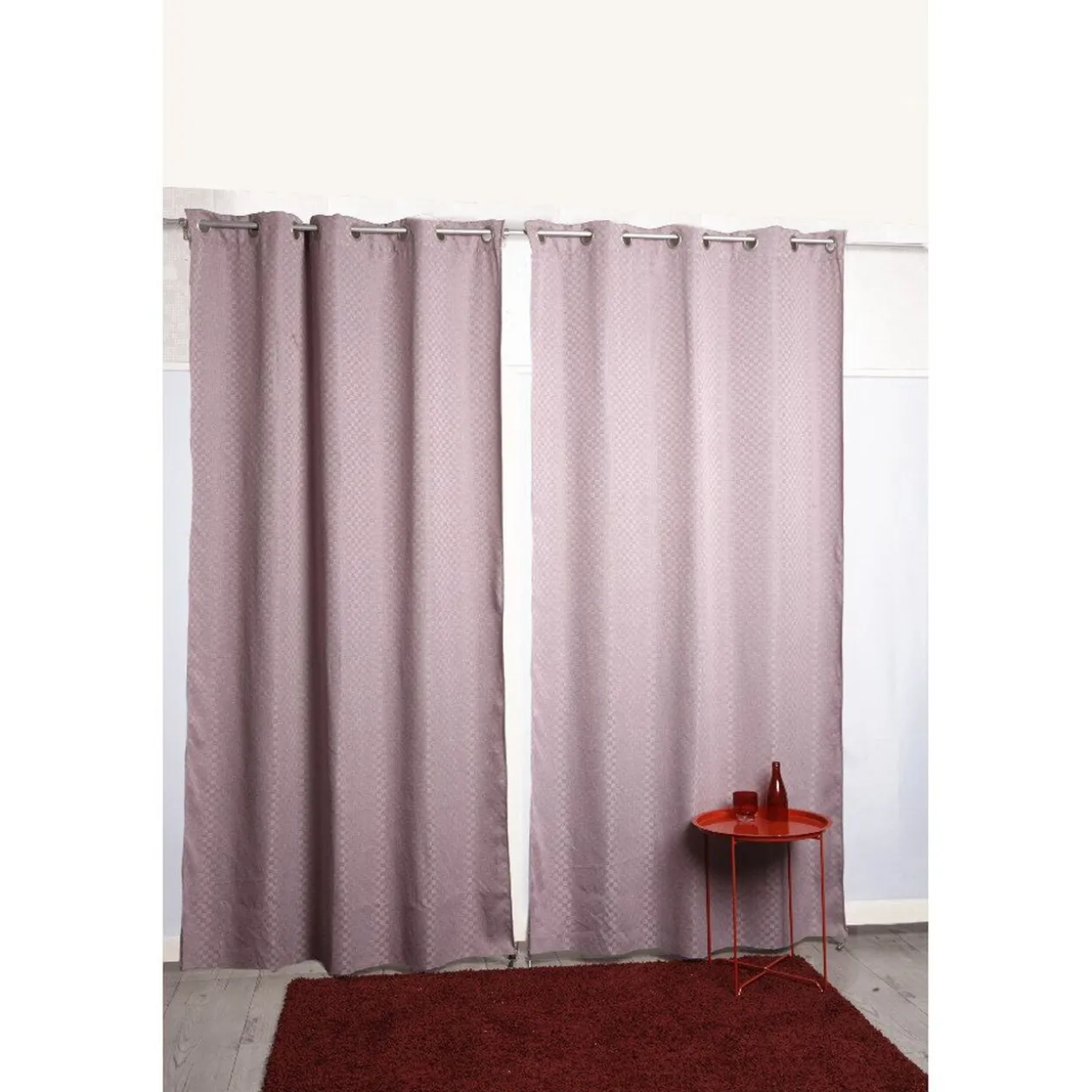 Rideau à oeillets aspect losange