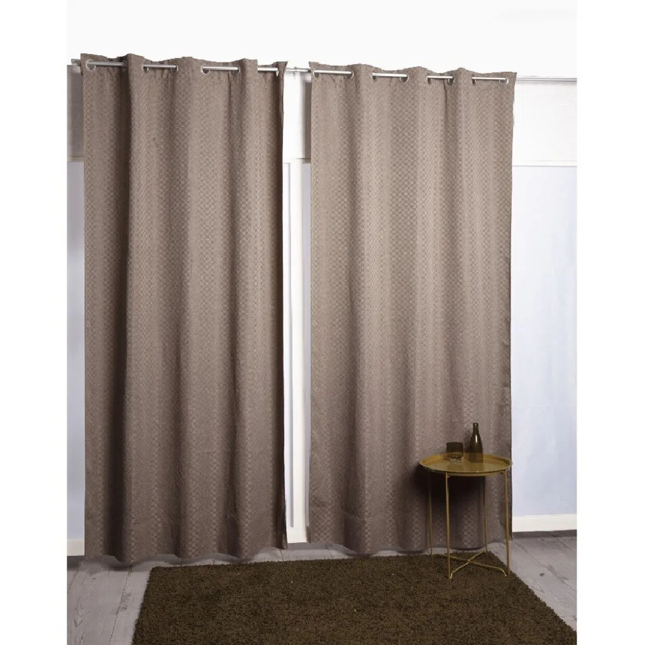 Rideau à oeillets aspect losange