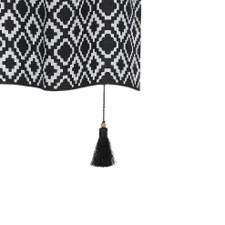 Rideau à oeillets bande motif géométrique blanc noir Urban