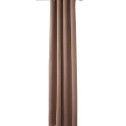 Rideau à oeillets beige occultant suédine