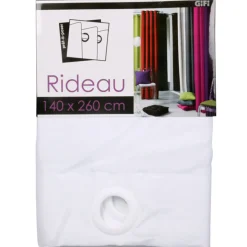 Rideau à oeillets blanc
